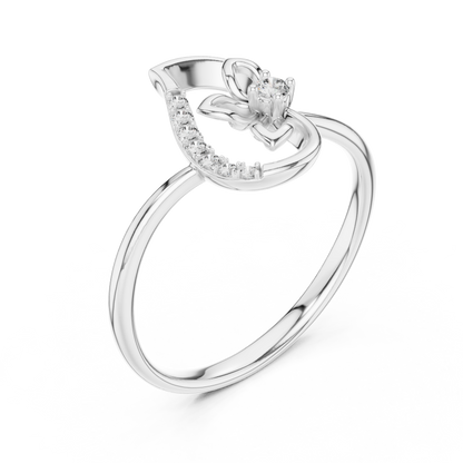 Rose Gold Butterfly Diamond Ring