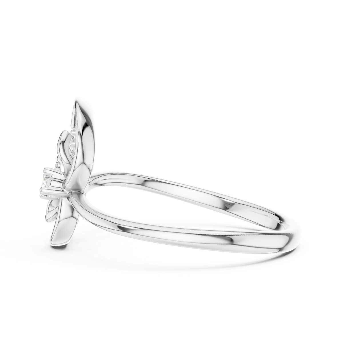 Rose Gold Butterfly Diamond Ring
