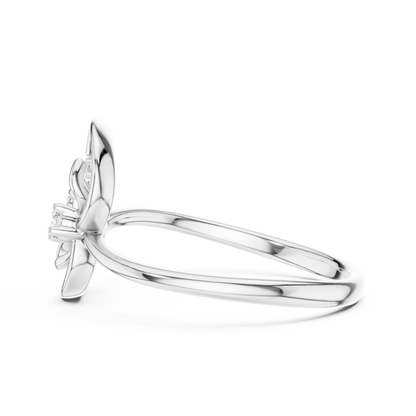 Rose Gold Butterfly Diamond Ring