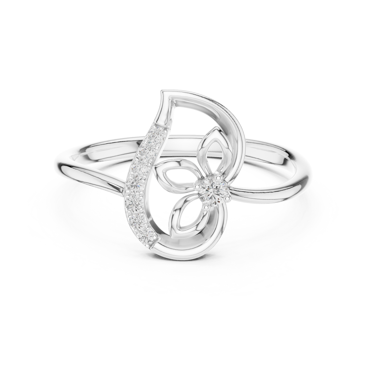 Rose Gold Butterfly Diamond Ring