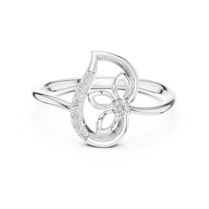 Rose Gold Butterfly Diamond Ring