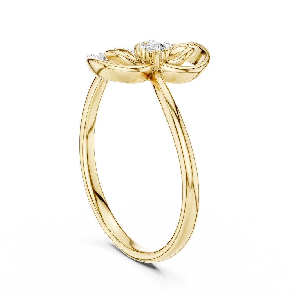 Rose Gold Butterfly Diamond Ring