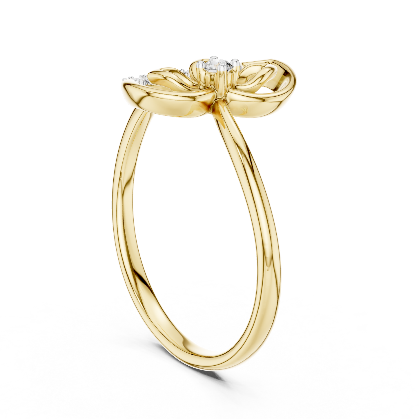 Rose Gold Butterfly Diamond Ring
