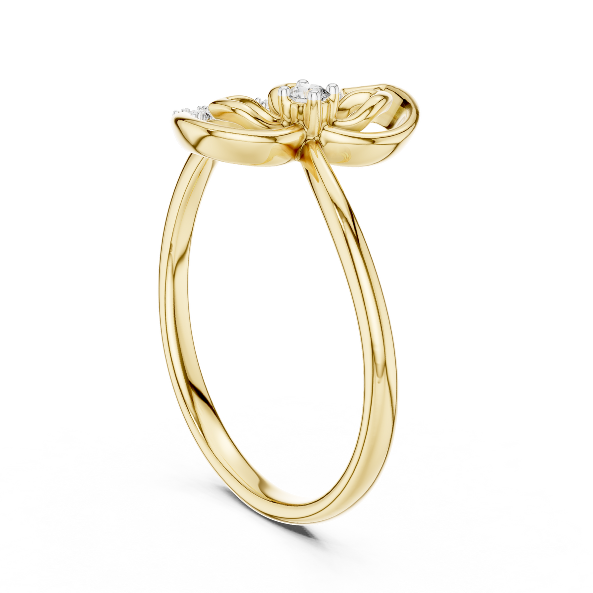 Rose Gold Butterfly Diamond Ring