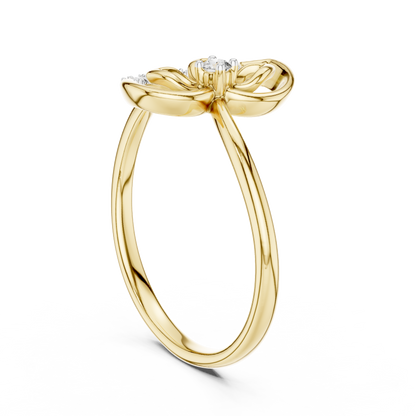 Rose Gold Butterfly Diamond Ring