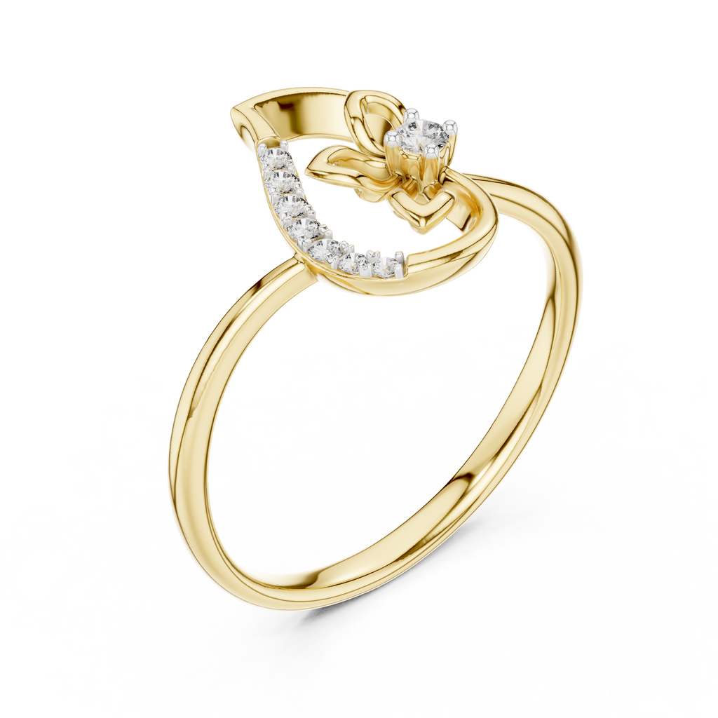 Rose Gold Butterfly Diamond Ring