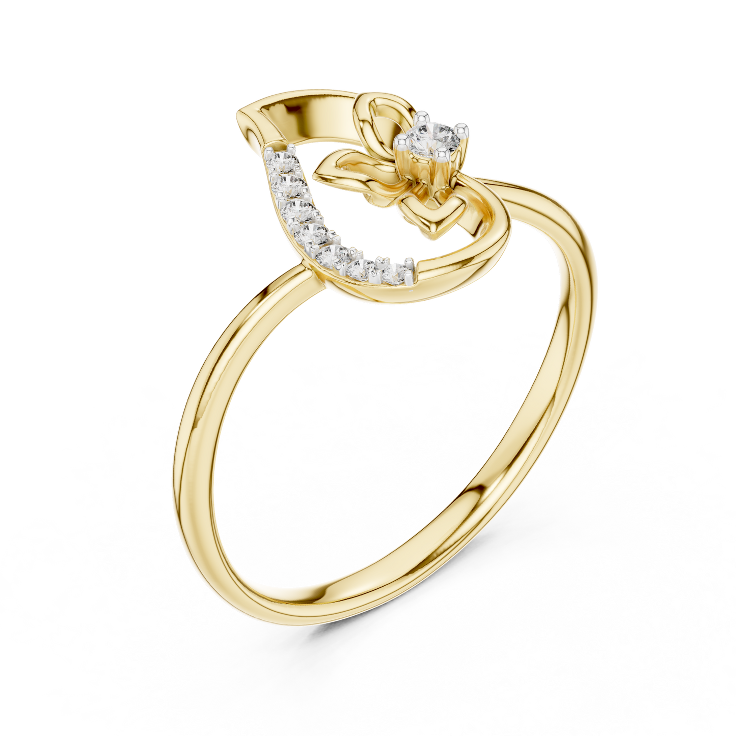 Rose Gold Butterfly Diamond Ring