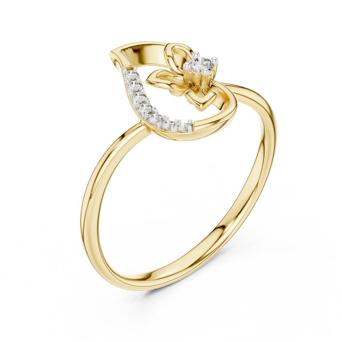 Rose Gold Butterfly Diamond Ring