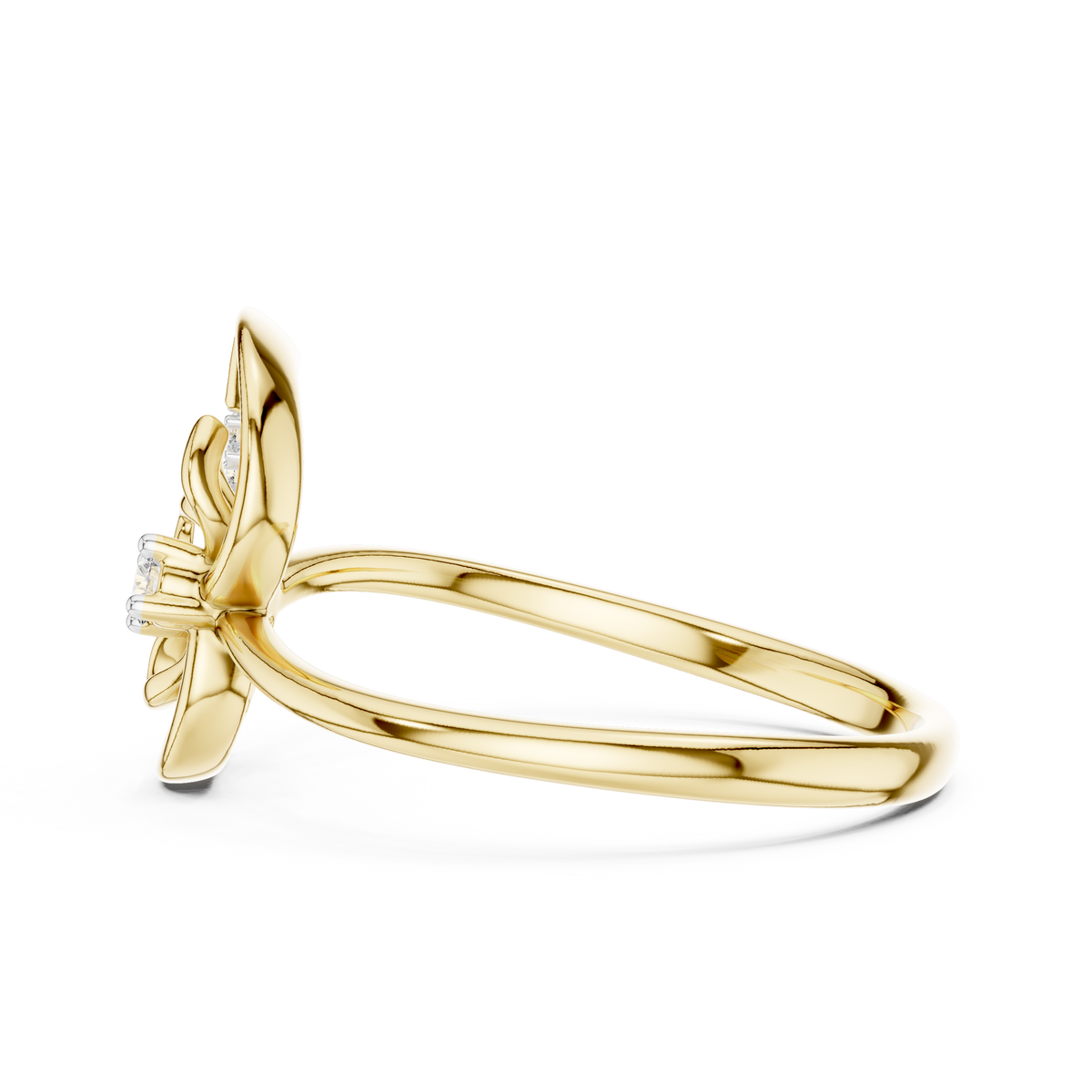 Rose Gold Butterfly Diamond Ring