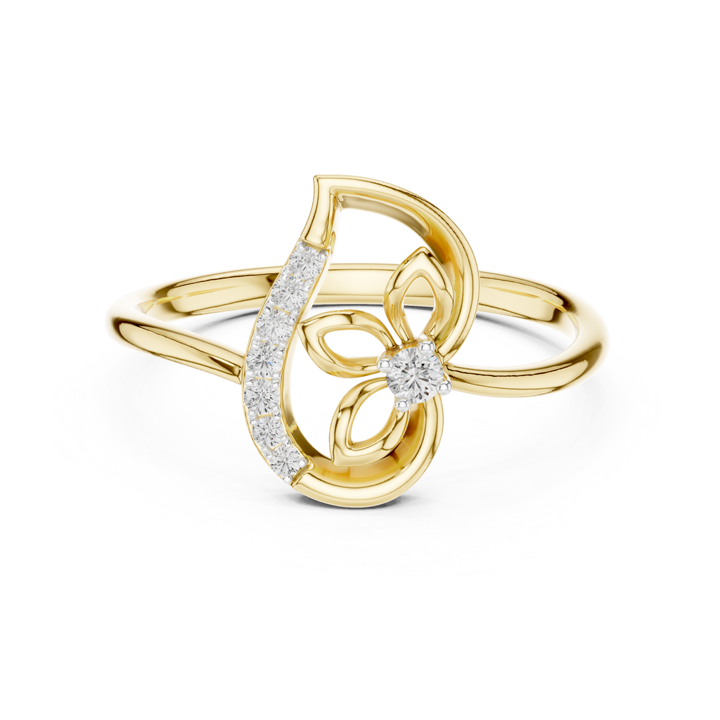 Rose Gold Butterfly Diamond Ring