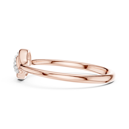 Golden Wave Diamond Floral Ring