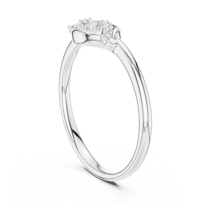Golden Wave Diamond Floral Ring