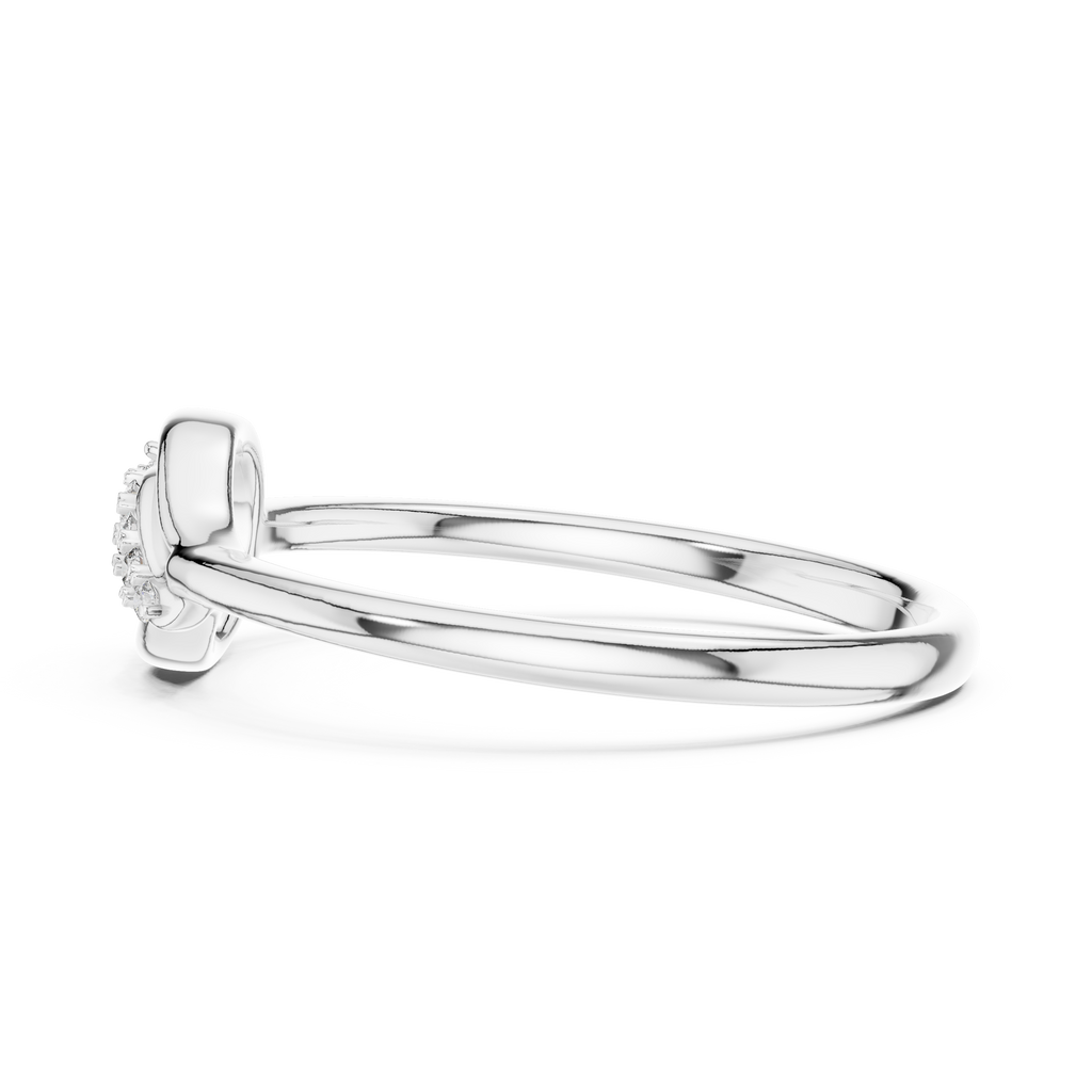 Golden Wave Diamond Floral Ring