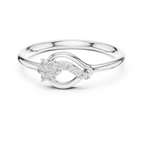 Golden Wave Diamond Floral Ring