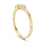 Golden Wave Diamond Floral Ring