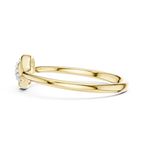 Golden Wave Diamond Floral Ring