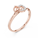 Minimalist Diamond Leaf Ring