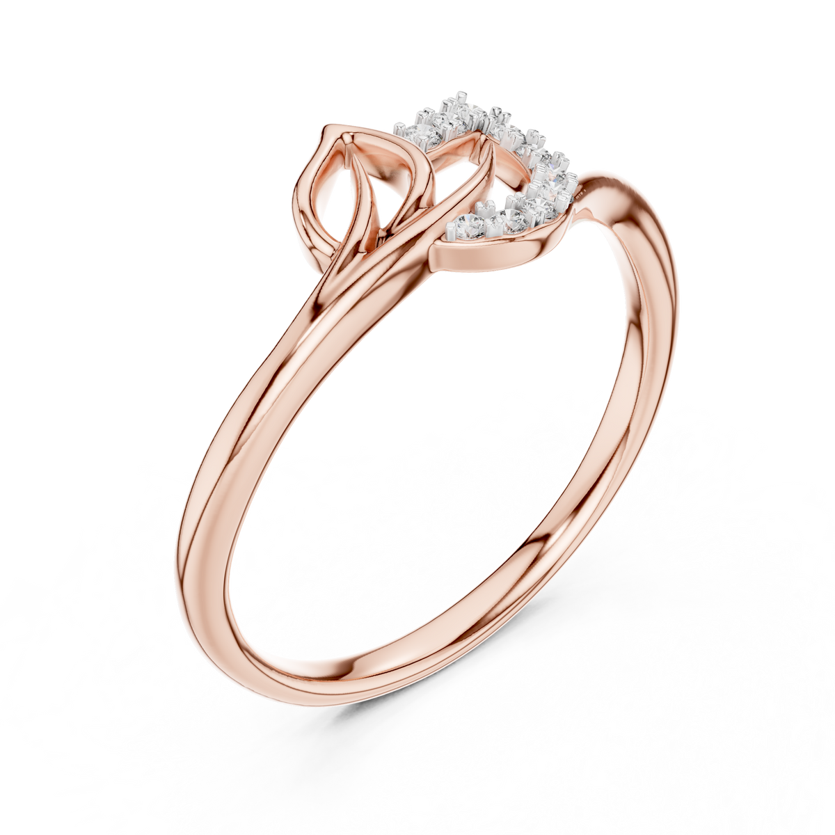 Minimalist Diamond Leaf Ring