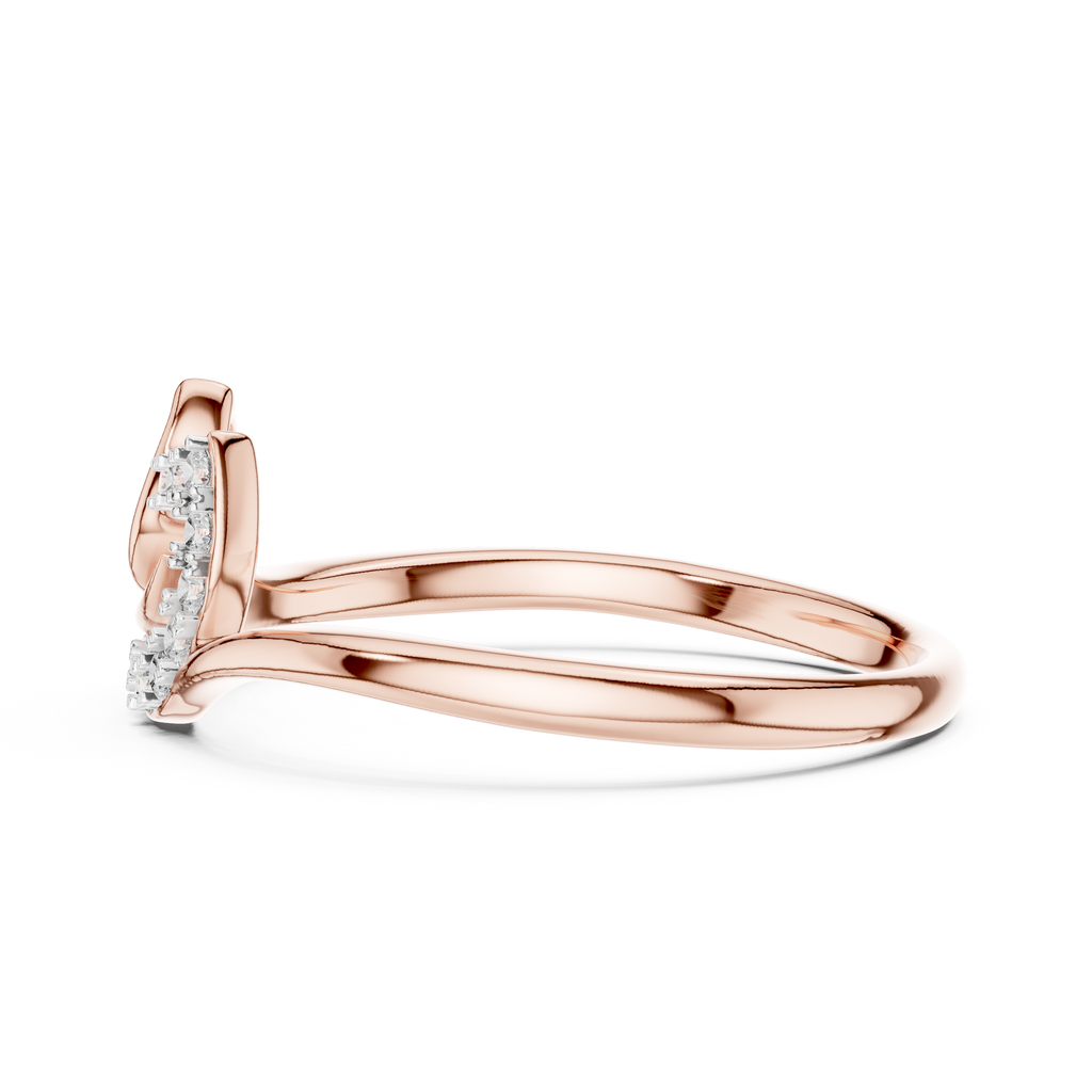 Minimalist Diamond Leaf Ring