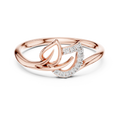 Minimalist Diamond Leaf Ring