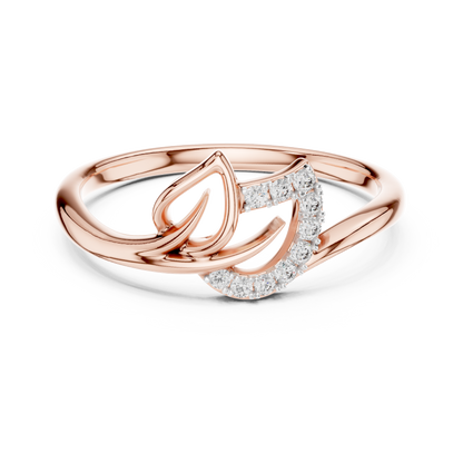 Minimalist Diamond Leaf Ring