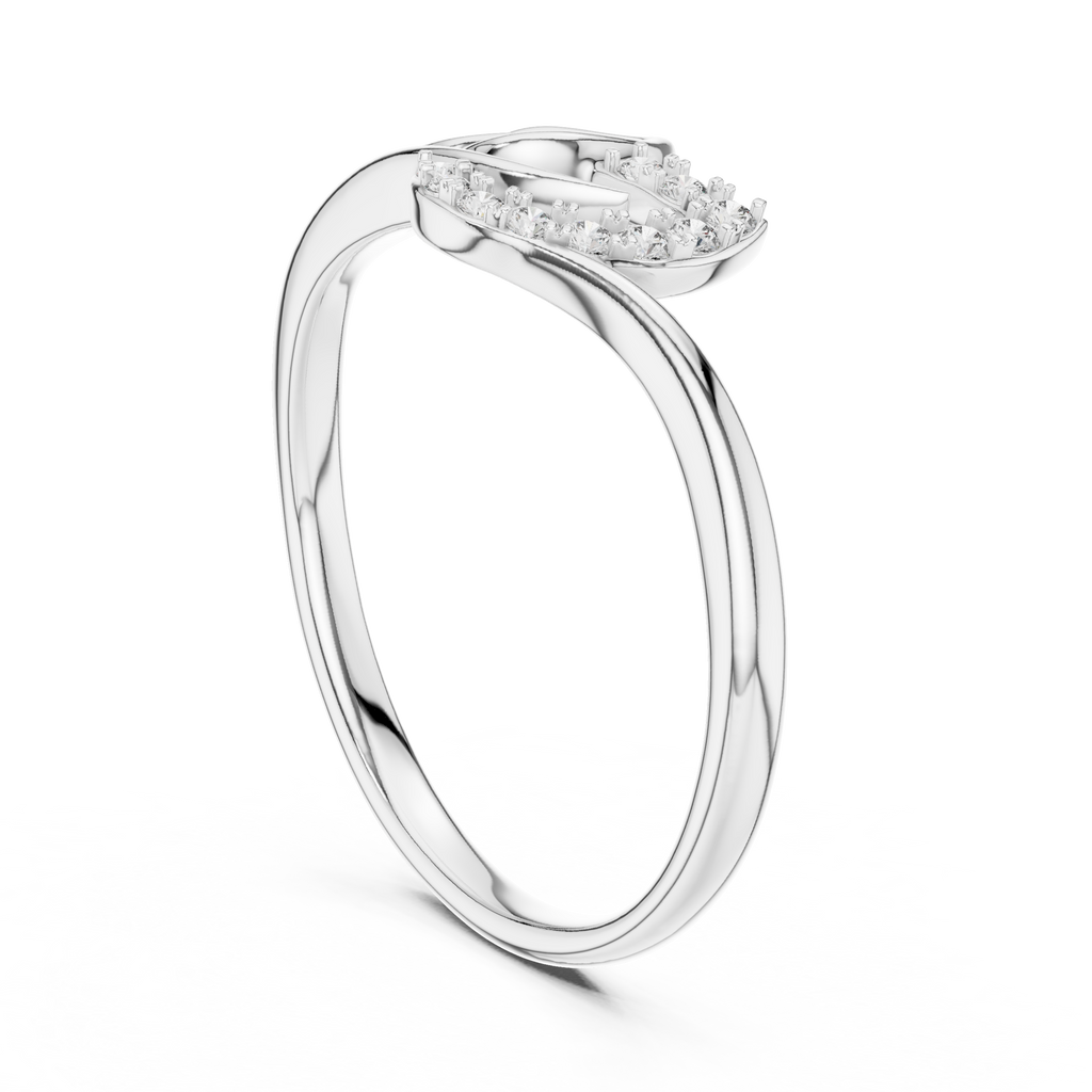 Minimalist Diamond Leaf Ring