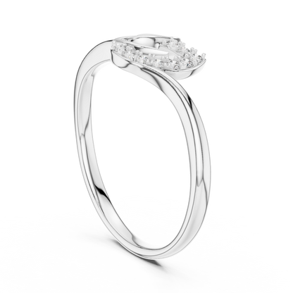Minimalist Diamond Leaf Ring