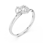 Minimalist Diamond Leaf Ring