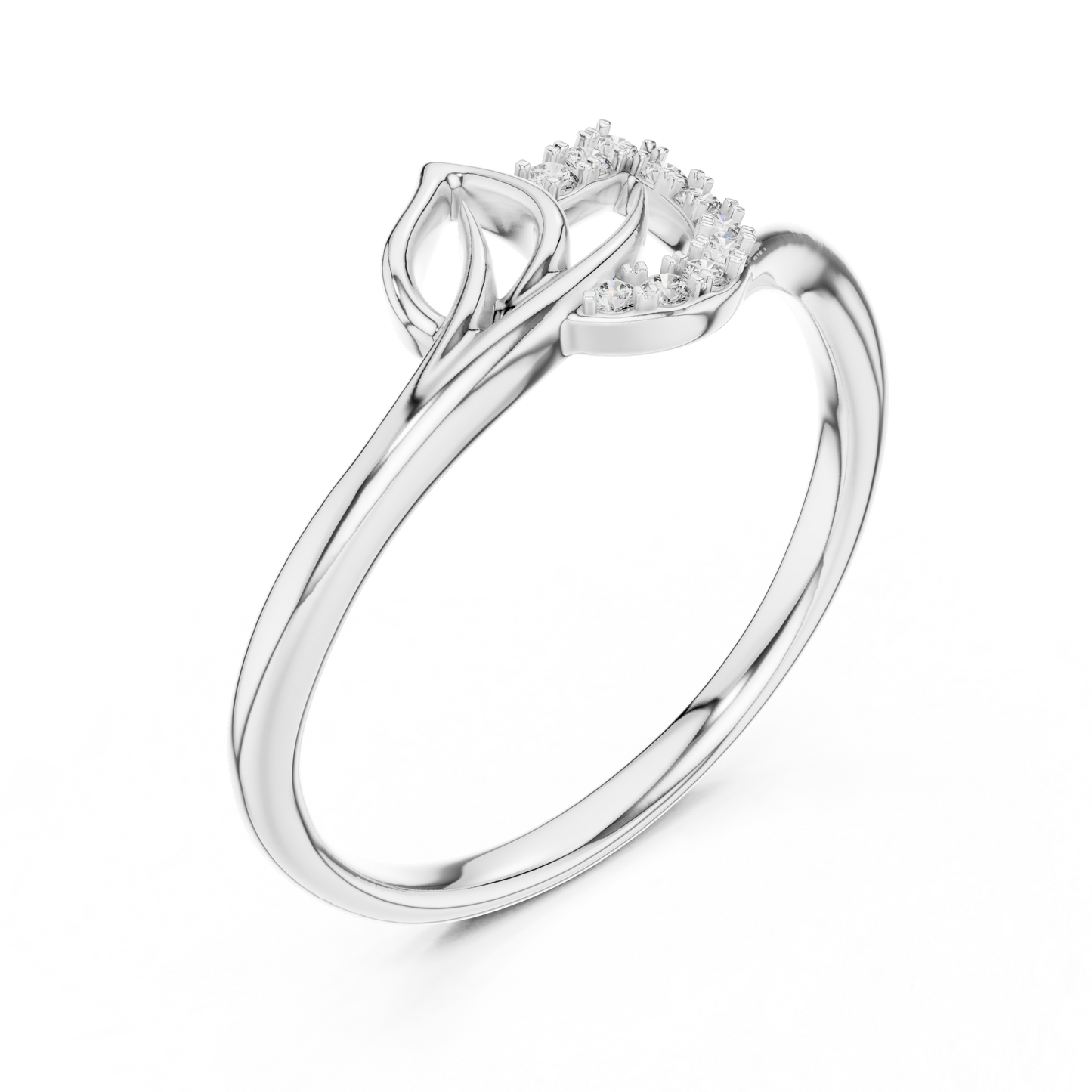 Minimalist Diamond Leaf Ring
