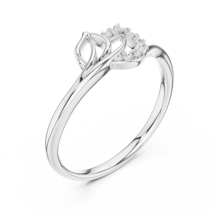 Minimalist Diamond Leaf Ring