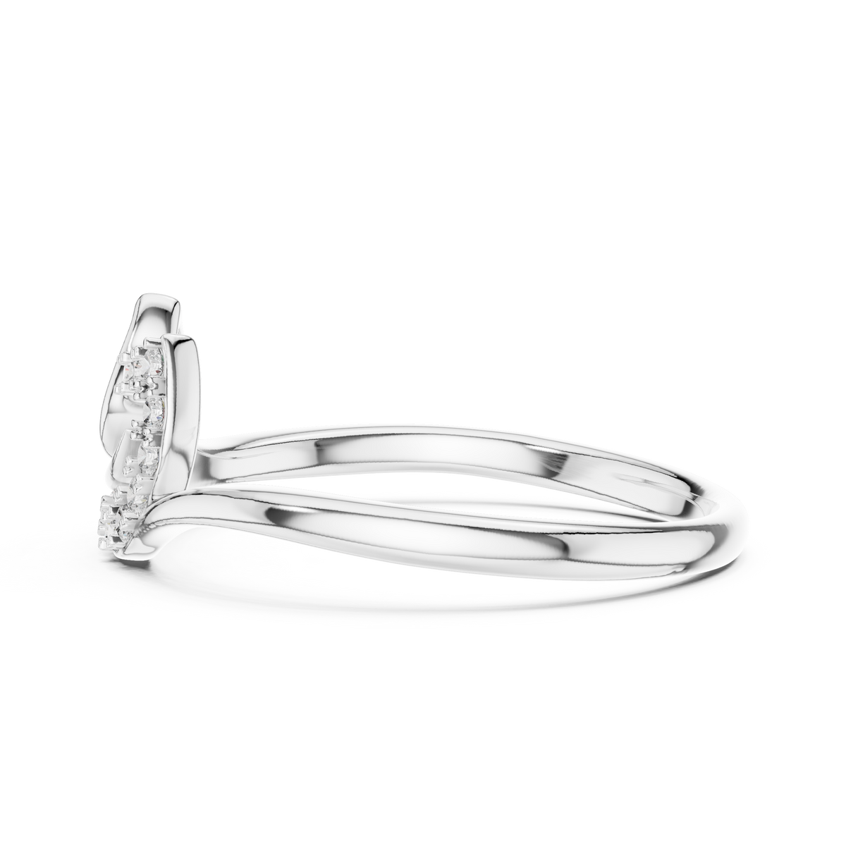 Minimalist Diamond Leaf Ring
