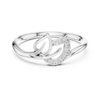 Minimalist Diamond Leaf Ring