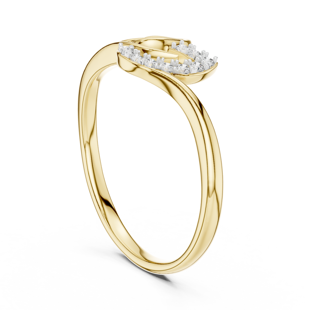 Minimalist Diamond Leaf Ring