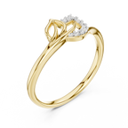 Minimalist Diamond Leaf Ring