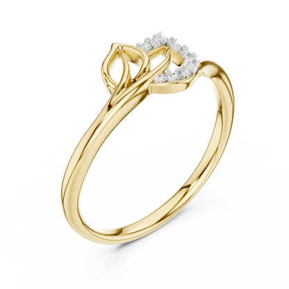 Minimalist Diamond Leaf Ring
