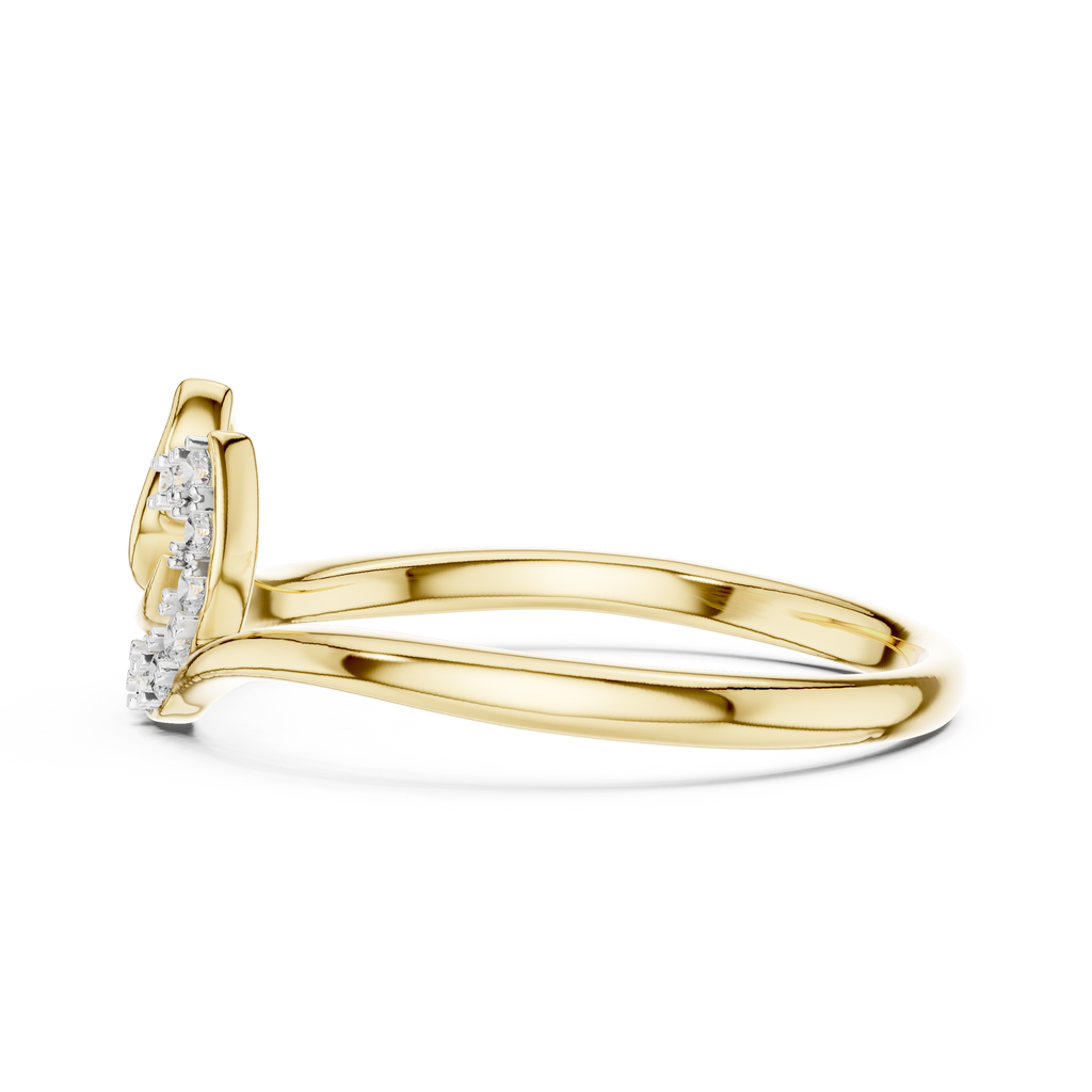 Minimalist Diamond Leaf Ring