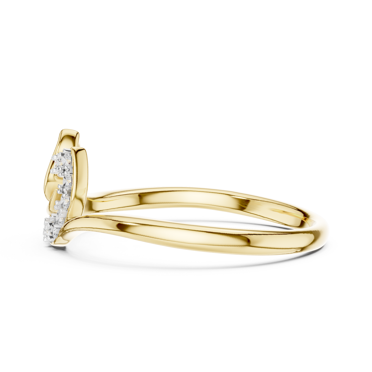 Minimalist Diamond Leaf Ring