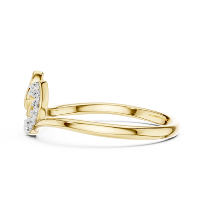 Minimalist Diamond Leaf Ring