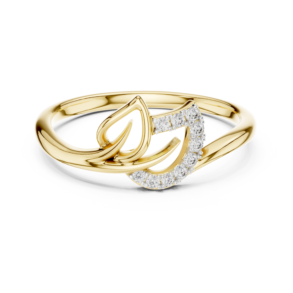 Minimalist Diamond Leaf Ring