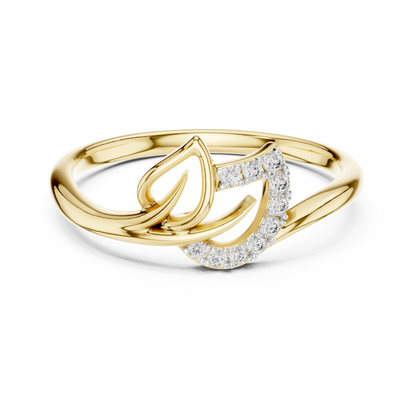 Minimalist Diamond Leaf Ring