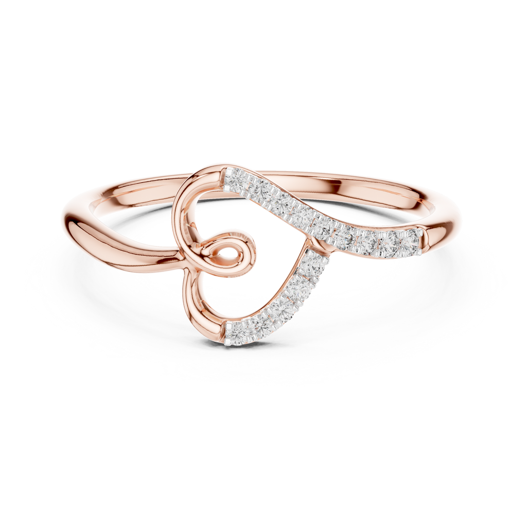 Romantic Gold Heart Ring