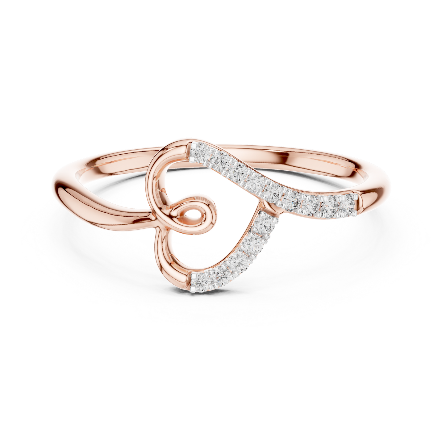 Romantic Gold Heart Ring