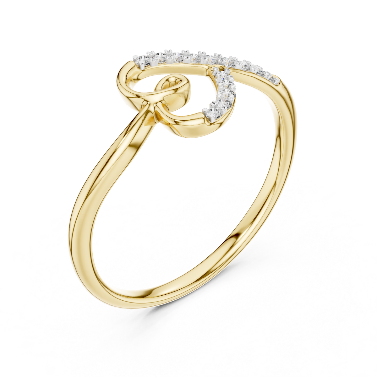 Romantic Gold Heart Ring