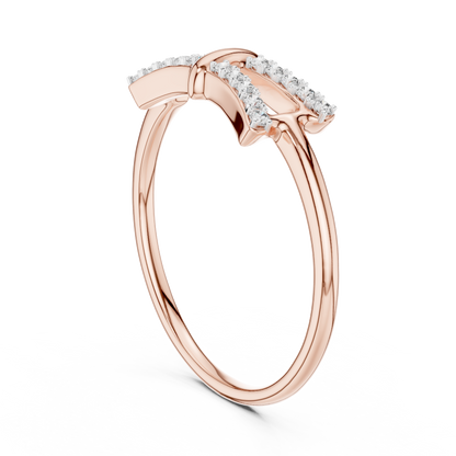 Sparkling Double Curve Ring