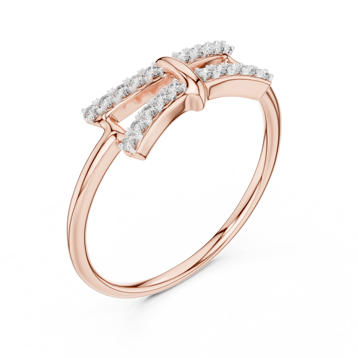 Sparkling Double Curve Ring