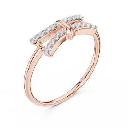Sparkling Double Curve Ring
