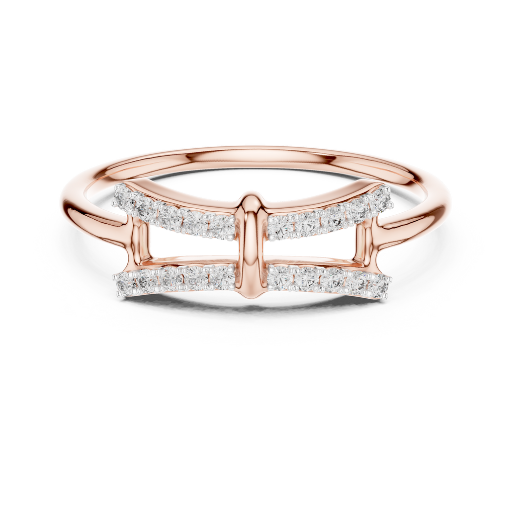 Sparkling Double Curve Ring