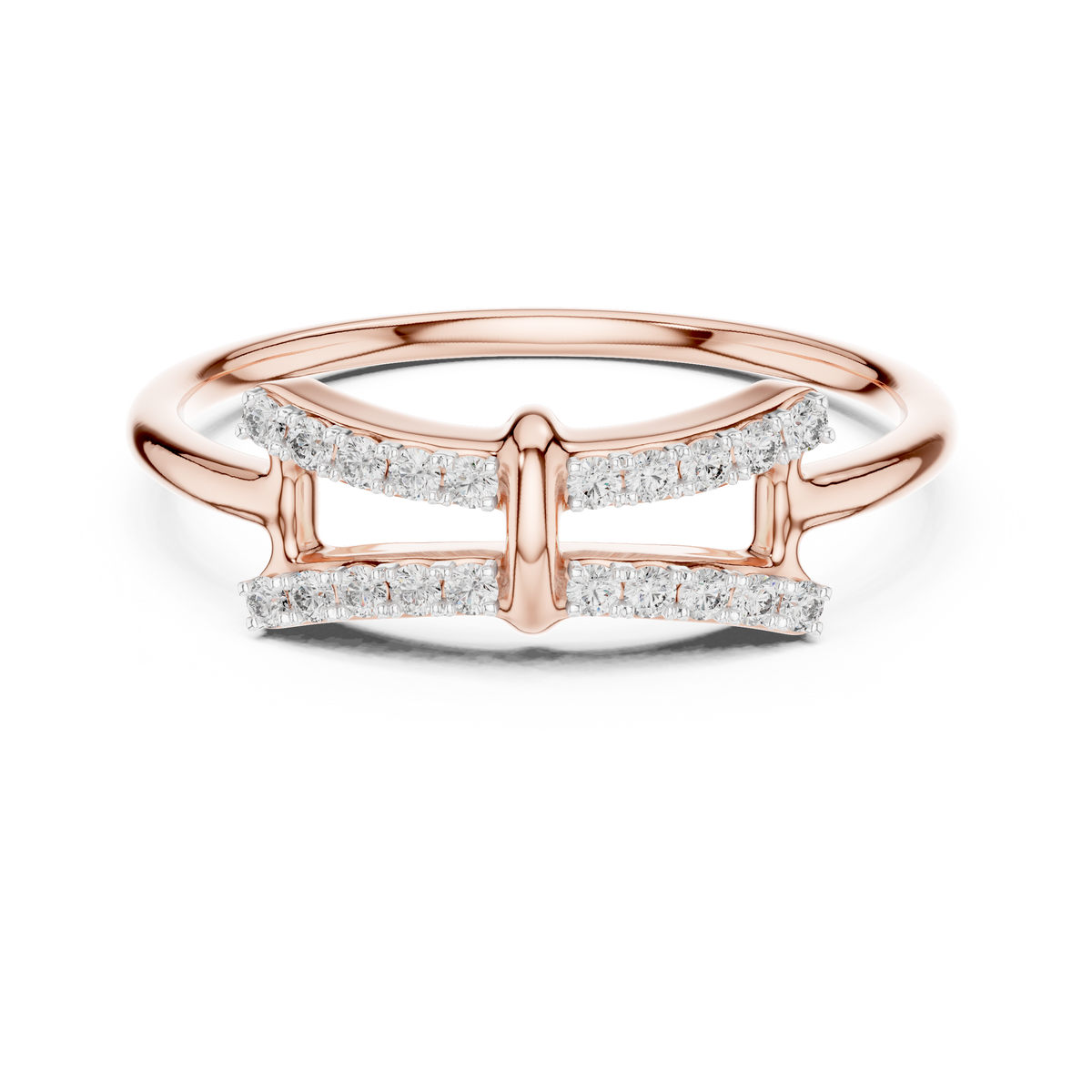 Sparkling Double Curve Ring