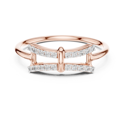 Sparkling Double Curve Ring