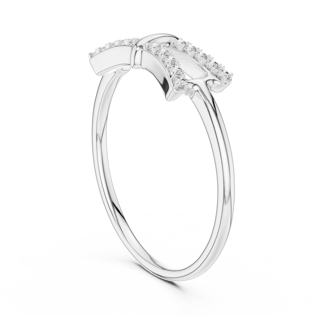 Sparkling Double Curve Ring
